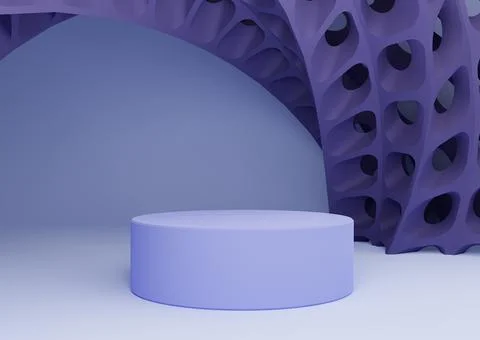 Light, pastel blue 3D rendering product display with cylinder stand or podium Stock Illustration