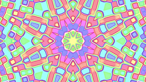 Light Pastel Complex Psychedelic Kaleidoscope VJ Motion Background Loop 3 Stock Footage
