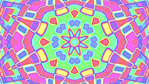 Light Pastel Complex Psychedelic Kaleidoscope VJ Motion Background Loop 4 Video stock 69816132