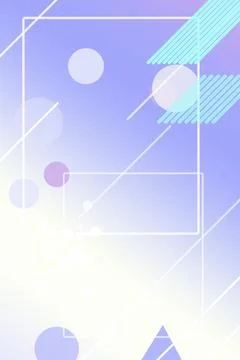 Light pastel composition featuring delicate square frames, glowing circles,.. Stock Illustration
