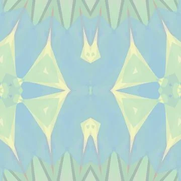 Light pastel rainbow inspired geometric symmetry artwork with baby blue, mint gr Stock Illustration