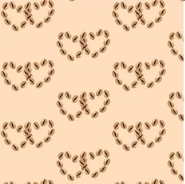 Light pattern with black coffee beans Stock Illustration