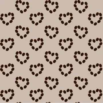 Light pattern with black coffee beans Stock Illustration