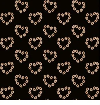 Light pattern with black coffee beans Stock Illustration