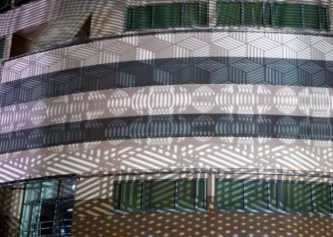 Light pattern on building during glow 2012 in eindhoven Stock Photos