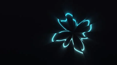 Light pattern creates abstract flower shape in dark space Stock Footage 338418214