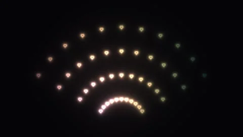 Light pattern forming arcs in dark space Vídeo Stock 338288069