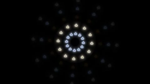 Light pattern forms in a circular shape with varying Stock Footage 338294237
