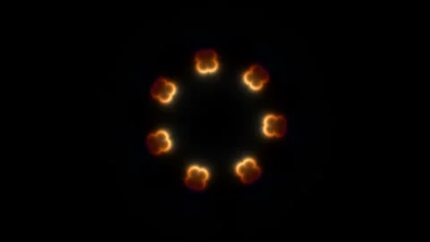 Light pattern with glowing shapes in a circular formation Stock Footage 338039352