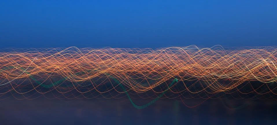 Light pattern of light on a long exposure. Stock Photos