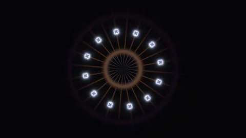 Light pattern spins in a dark space creating a circular Stock Footage 338289813