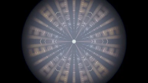 Light patterns create a circular design in dark background Stock Footage 337410392