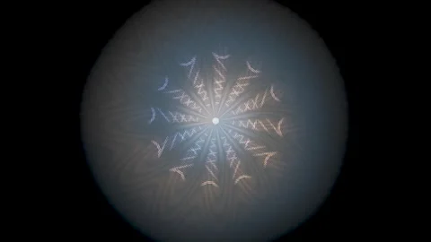 Light patterns create a circular design in dark background Stock Footage 337410454