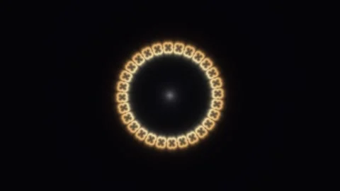 Light patterns create a circular design against a dark Stock Footage 338179906