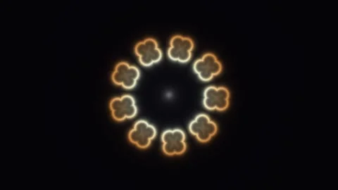 Light patterns create a circular design on a black Stock Footage 338278113