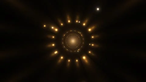 Light patterns create circular motions in a dark space Stock Footage 339649536