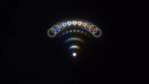 Light patterns create festive shapes in a dark scene 動画素材 338286087