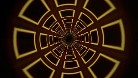 Light patterns create a tunnel effect in a dark space at night Stock Illustration