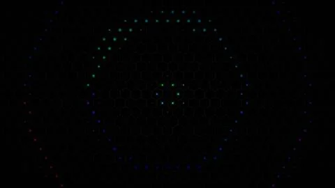 Light patterns created with colored dots on a dark background Stock Illustration