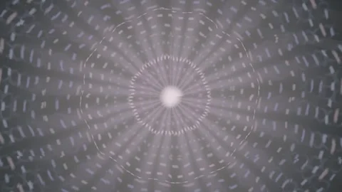Light patterns creating a circular effect in dark space Stock Footage 337411378