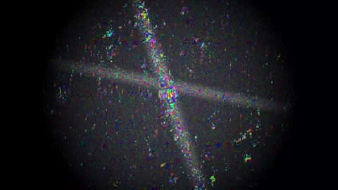 Light patterns in dark space with colorful dust and lines Stock Footage 338183437