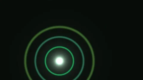 Light patterns form concentric circles in dark space Stock Footage 338226439
