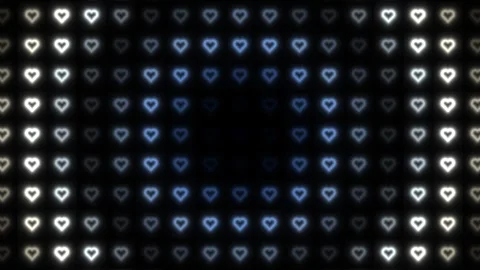 Light patterns with heart shapes in a dark background Stock Footage 338235956