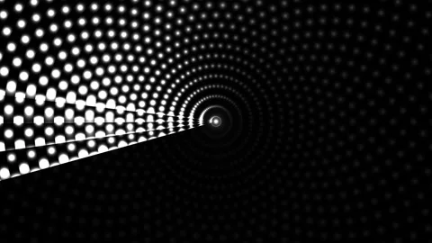 Light patterns move in a circular tunnel with black Stock Footage 339327549