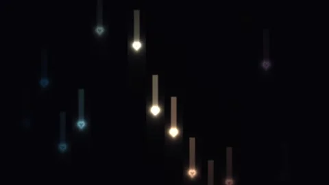 Light patterns moving in darkness with various brightness Stock Footage 338318135