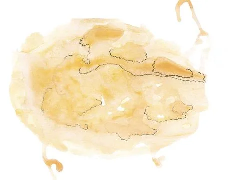Light peach egg with beige spots and thin curved dark lines Stock Illustration