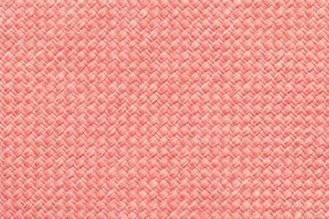 Light peach woven textile texture background, macro. Structure of coral pink  Stock Illustration
