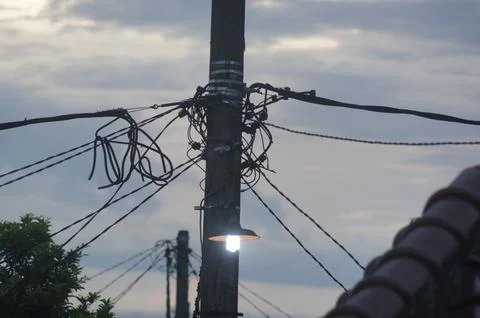 Light with perfect sky. Stock Photos