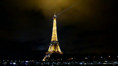 Light Performance Show, The Eiffel tower monument, Paris, France. Stock Footage 43476720