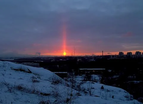 Light pillar Stock Photos