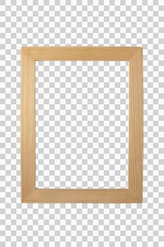 Light pine wood frame isolated transparent png Foto stock