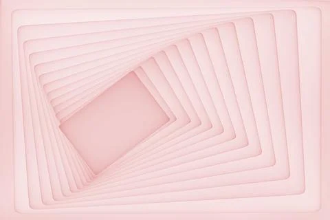 Light pink abstract geometric background with perspective illusion, minimal s Stock Photos