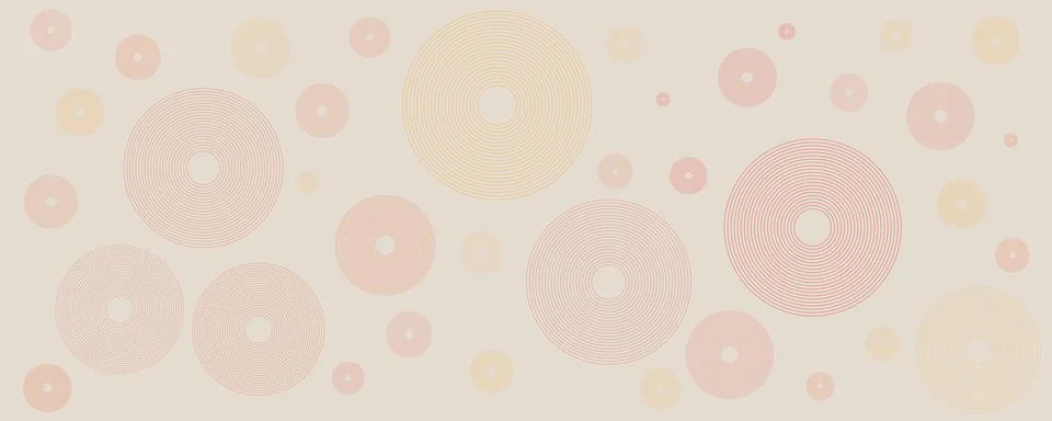 Light Pink and Brown Minimal Geometric Pattern Background With Concentric C.. Stock Illustration