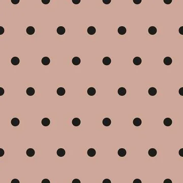 Light pink background black polka seamless pattern. Stock Illustration