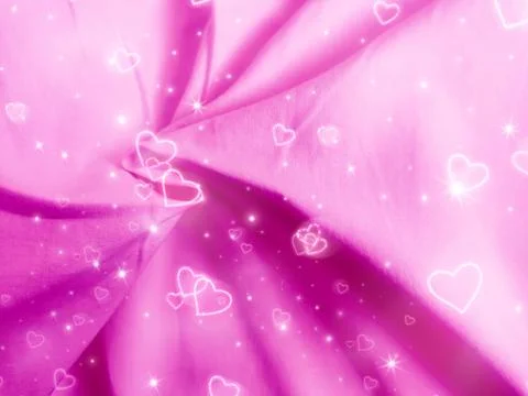 Light pink background heart shaped glittering pattern Stock Photos