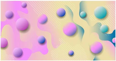 Light pink background with planets. Vector pattern with lines and circles. Stock Illustration