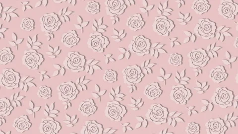 Light pink background with roses and leaves Stock Footage 115019867