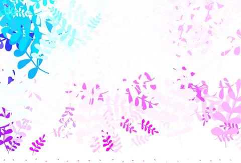 Light Pink, Blue vector abstract background with leaves. Illustrazione stock