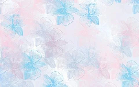 Light Pink, Blue vector abstract pattern with flowers. Illustrazione stock