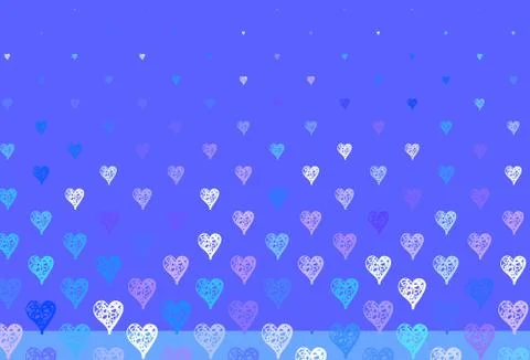 Light Pink, Blue vector backdrop with sweet hearts. Illustrazione stock