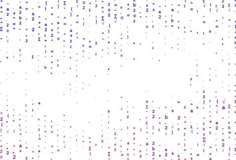 Light Pink, Blue vector backdrop with algebra elements. Stock Illustration