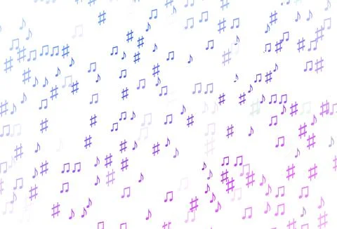 Light Pink, Blue vector backdrop with music notes. Illustrazione stock