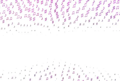 Light Pink, Blue vector backdrop with music notes. Illustrazione stock