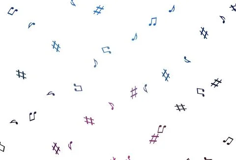Light Pink, Blue vector backdrop with music notes. Illustrazione stock
