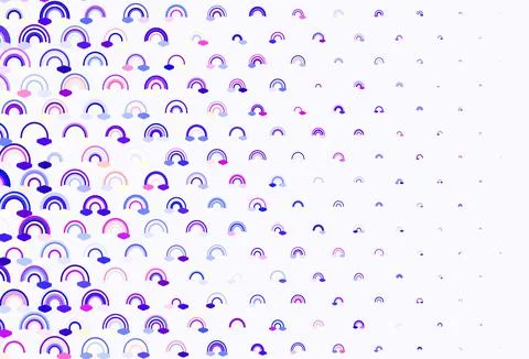 Light Pink, Blue vector backdrop with rainbows, clouds. イラスト素材
