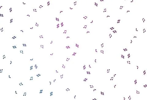 Light Pink, Blue vector backdrop with music notes. Stock Illustration